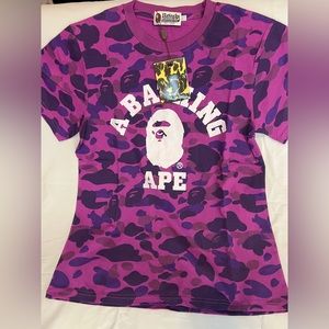 NWT BAPE A Bathing Ape' Purple Camo Tee